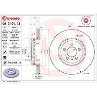 Brembo Rear Brake Rotors Set 09.C404.13