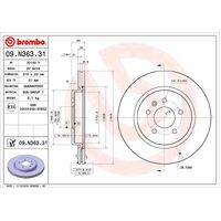 Brembo Rear Brake Rotors Set 09.N363.31