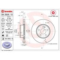 Brembo Front Brake Rotors Set 09.D525.13