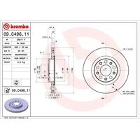 Brembo Rear Brake Rotors Set 09.C496.11