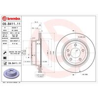 Brembo Rear Brake Rotors Set 09.B411.11