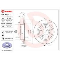 Brembo Rear Brake Rotors Set 09.R121.11