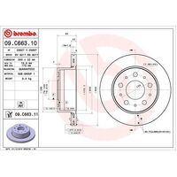 Brembo Rear Brake Rotors Set 09.C663.11