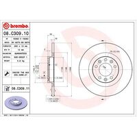 Brembo Rear Brake Rotors Set 08.C309.11