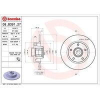 Brembo Rear Brake Rotors Set 08.B391.27