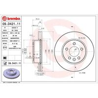 Brembo Front Brake Rotors Set 09.D421.11