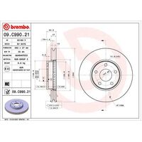 Brembo Front Brake Rotors Set 09.C990.21