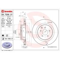 Brembo Rear Brake Rotors Set 09.7356.21