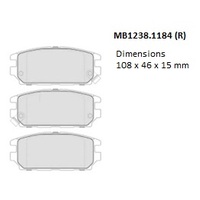 Malko Rear Brake Pads Set MB1238.1184 DB1238