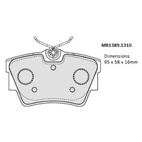 Malko Rear Brake Pads Set MB1389.1310 DB1389