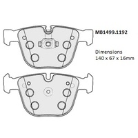 Malko Rear Brake Pads Set MB1499.1192 DB1499