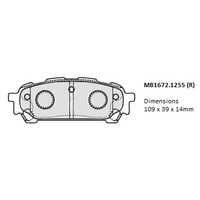 Malko Rear Brake Pads Set MB1672.1255 DB1672