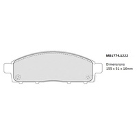 Malko Front Brake Pads Set MB1774.1222 DB1774