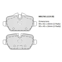 Malko Rear Brake Pads Set MB1783.1229 DB1783