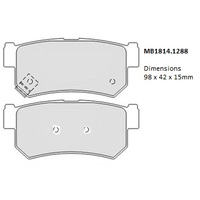 Malko Rear Brake Pads Set MB1814.1288 DB1814