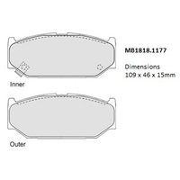 Malko Front Brake Pads Set MB1818.1177 DB1818