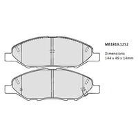 Malko Front Brake Pads Set MB1819.1252 DB1819