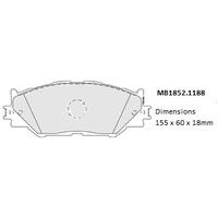 Malko Front Brake Pads Set MB1852.1188 DB1852