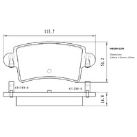 Malko Rear Brake Pads Set MB1964.1249 DB1964