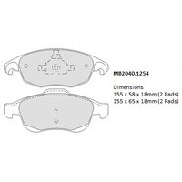 Malko Front Brake Pads Set MB2040.1254 DB2040