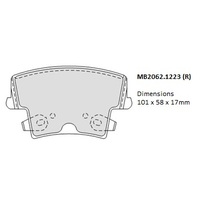 Malko Rear Brake Pads Set MB2062.1223 DB2062