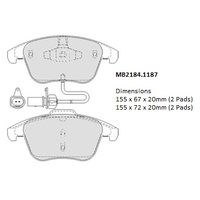 Malko Front Brake Pads Set MB2184.1187 DB2184