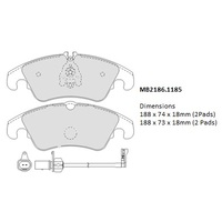 Malko Front Brake Pads Set MB2186.1185 DB2186