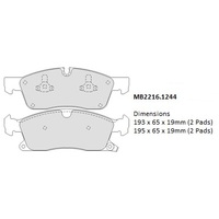Malko Front Brake Pads Set MB2216.1244 DB2216