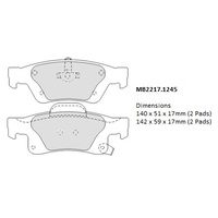 Malko Rear Brake Pads Set MB2217.1245 DB2217