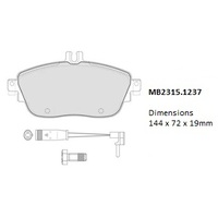 Malko Front Brake Pads Set MB2315.1237 DB2315