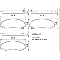 Malko Front Brake Pads Set MB2341.1299 DB2341