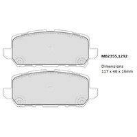 Malko Rear Brake Pads Set MB2355.1292 DB2355