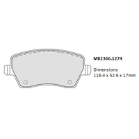 Malko Front Brake Pads Set MB2366.1274 DB2366