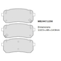 Malko Rear Brake Pads Set MB2447.1290 DB2447