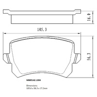 Malko Rear Brake Pads Set MB85142.1304 DB85142
