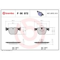 Brembo Rear Brake Pads Set P06072