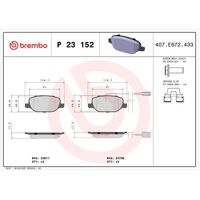 Brembo Rear Brake Pads Set P23152