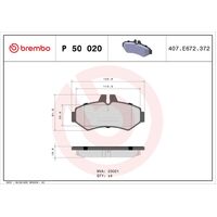 Brembo Rear Brake Pads Set P50020