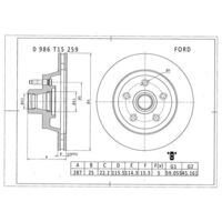 Genuine Bosch Front Brake Rotors Discs Set PBR131
