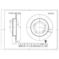 Genuine Bosch Front Brake Rotors Discs Set PBR513