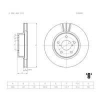 Genuine Bosch Front Brake Rotors Discs Set PBR642