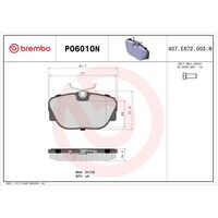 Brembo Rear Brake Pads Set P06010N