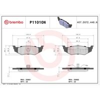 Brembo Rear Brake Pads Set P11010N