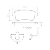 Brembo Rear Brake Pads Set P68041N